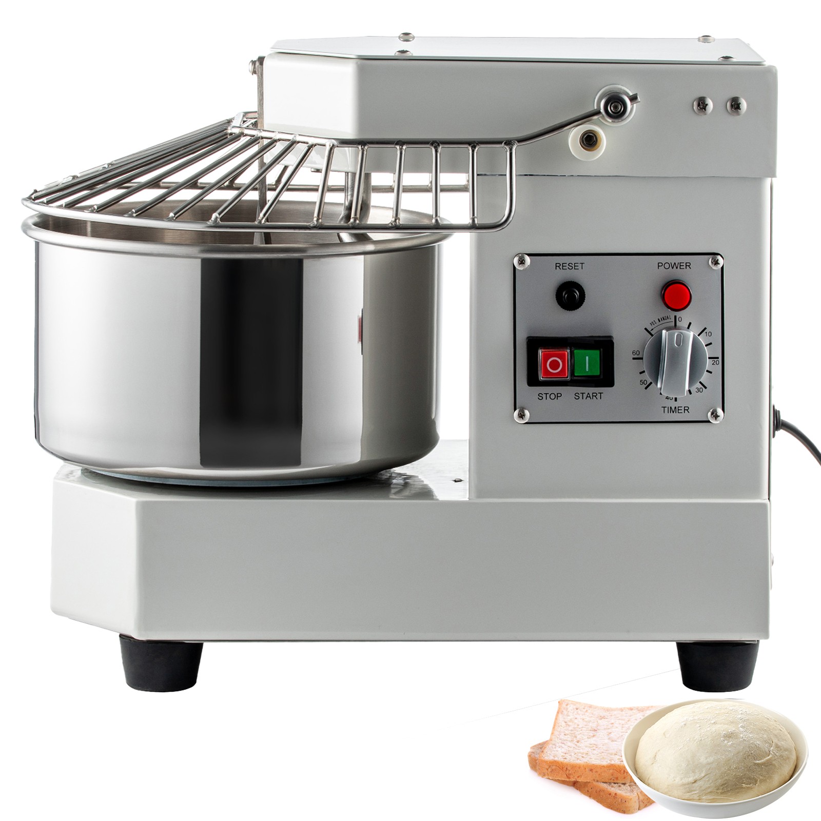 8QT Commercial Dough Mixer Spiral Food Mixer Pizza Bakery Dual Rotating 450W
