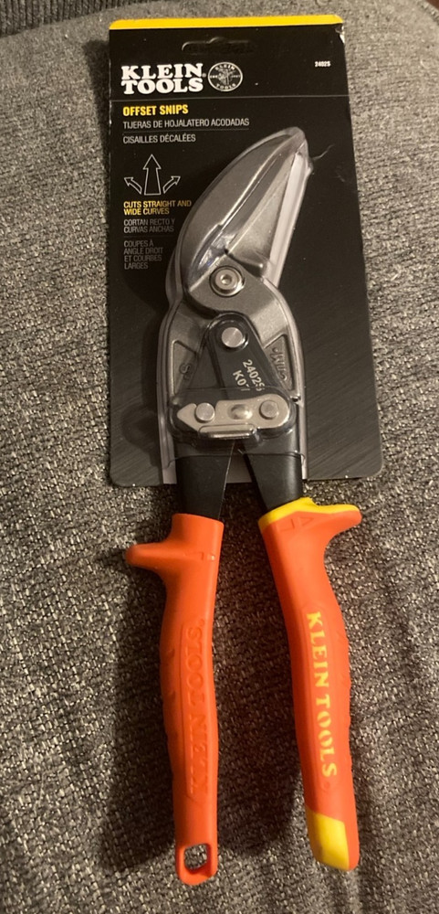 Klein Tools 2402S Offset Straight-Cutting Aviation Snips