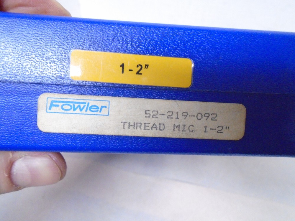 FOWLER 1-2" THREAD MICROMETER W/ ANVILS 60º EXCELLENT CONDITION