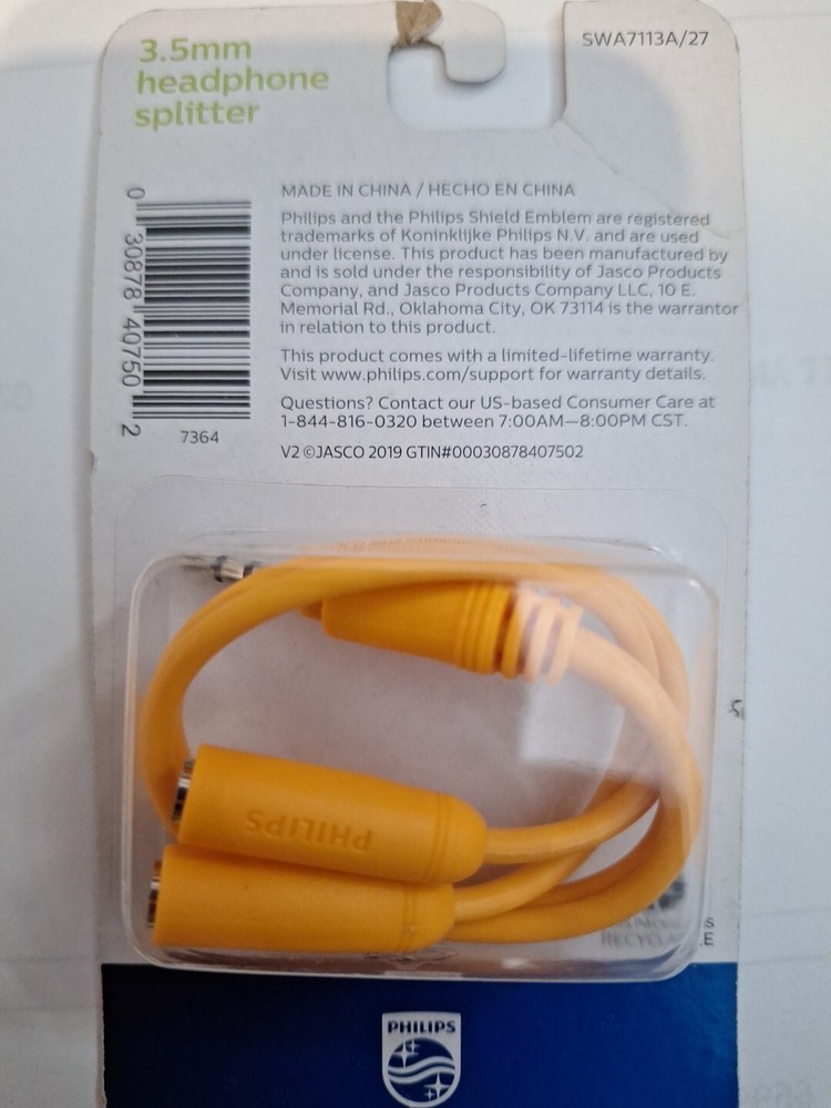 Philips 3.5mm Headphone Splitter Orange