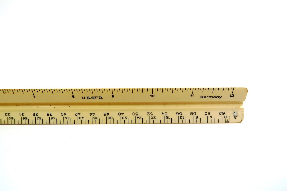 Vintage 12" ELIOT GUILD FO 320 Triangular Drafting Architects Scale Ruler US STD