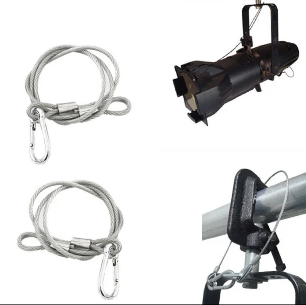 Stage Light Safety Cables 47”, Stainless Steel Security Cable.Multi Use/2PCS
