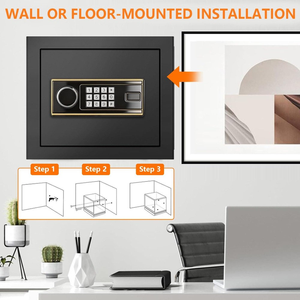 1.4 Cuft Small Fire Safe Box for Home, Security Safe Box Fireproof Waterproof...