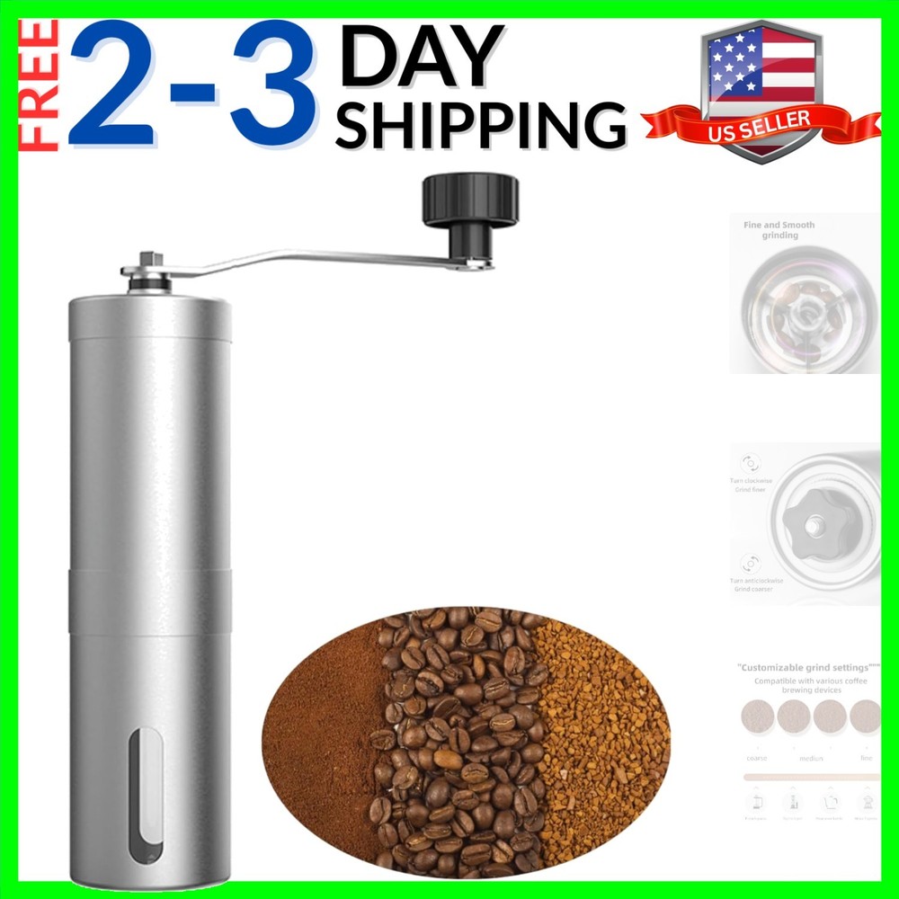 Manual Coffee Grinder, Multi Adjustable Settings, Portable Hand Coffee Grinde...