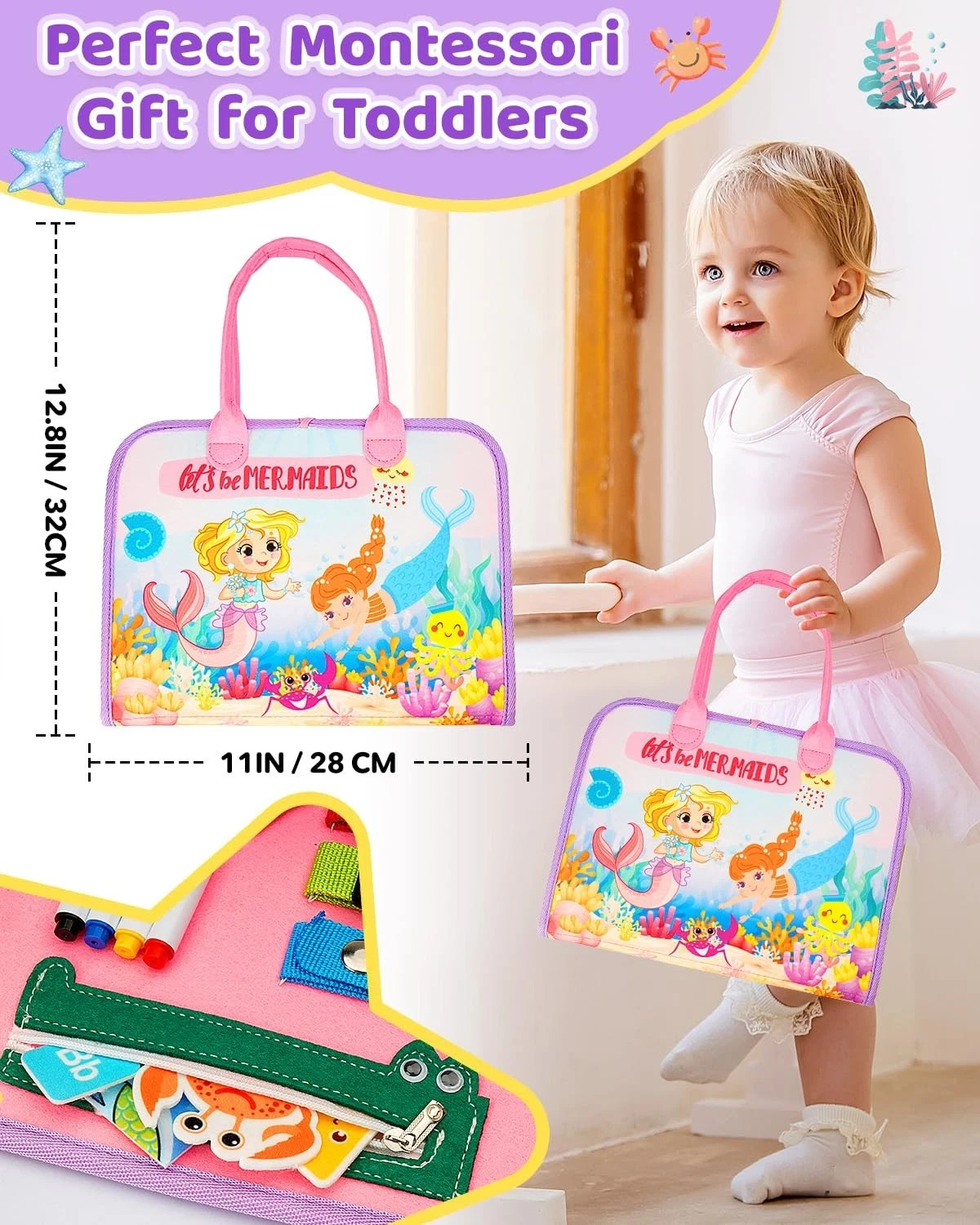 Toddler Montessori Busy Board Kids Montessori Learning Toys, Toddlers Travel Toy