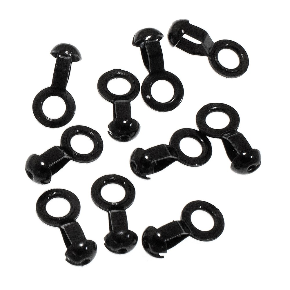 10 Black Ball Chain #6 Lamp/Fan Pull Loop Connectors, "A" Coupling