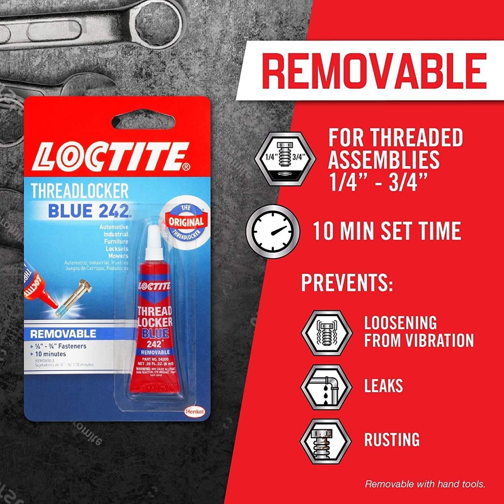 Blue 242 Threadlocker Glue - Prevent Loosening, 6 ml