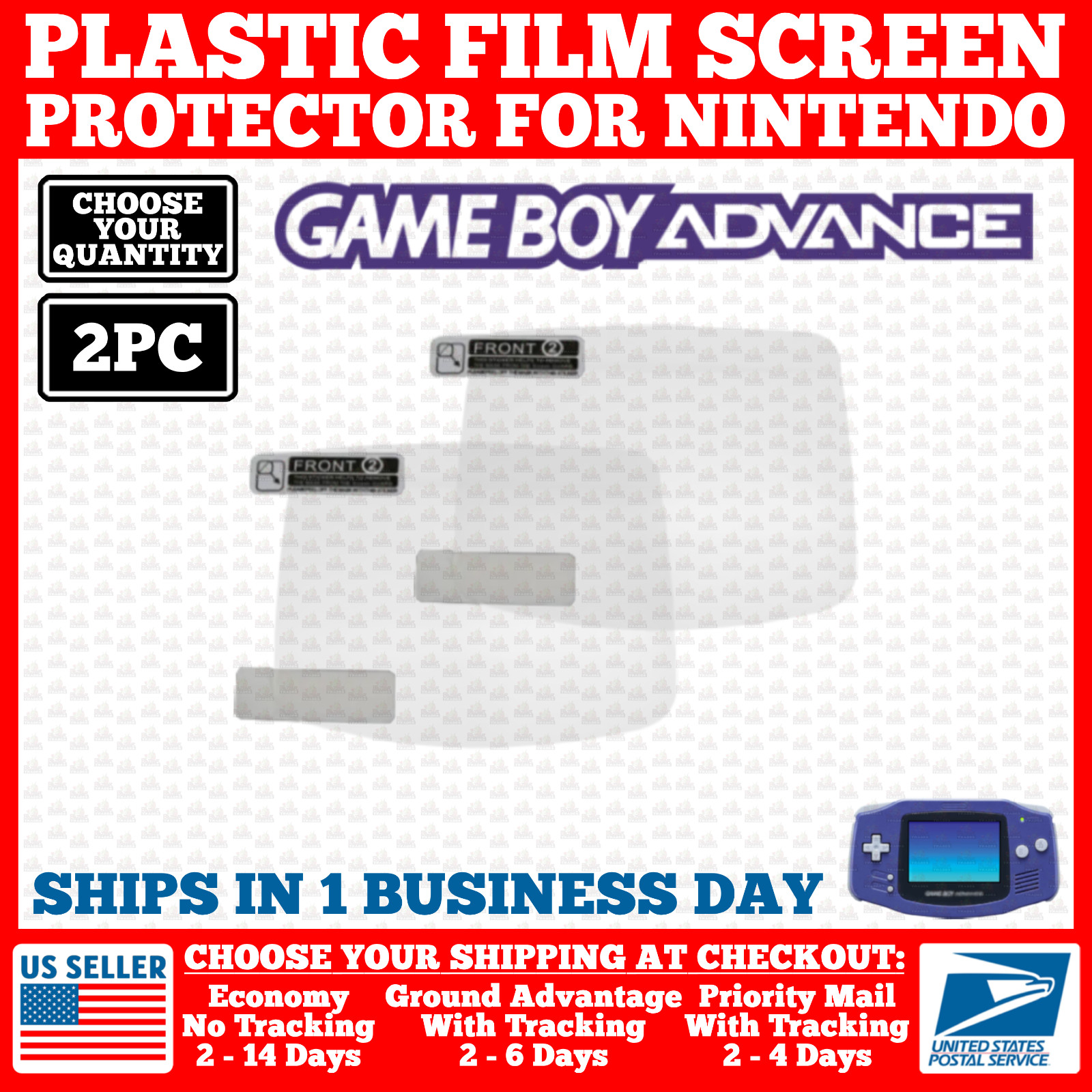 Film Plastic Screen Protector For Nintendo Game Boy Advance GBA Model Console
