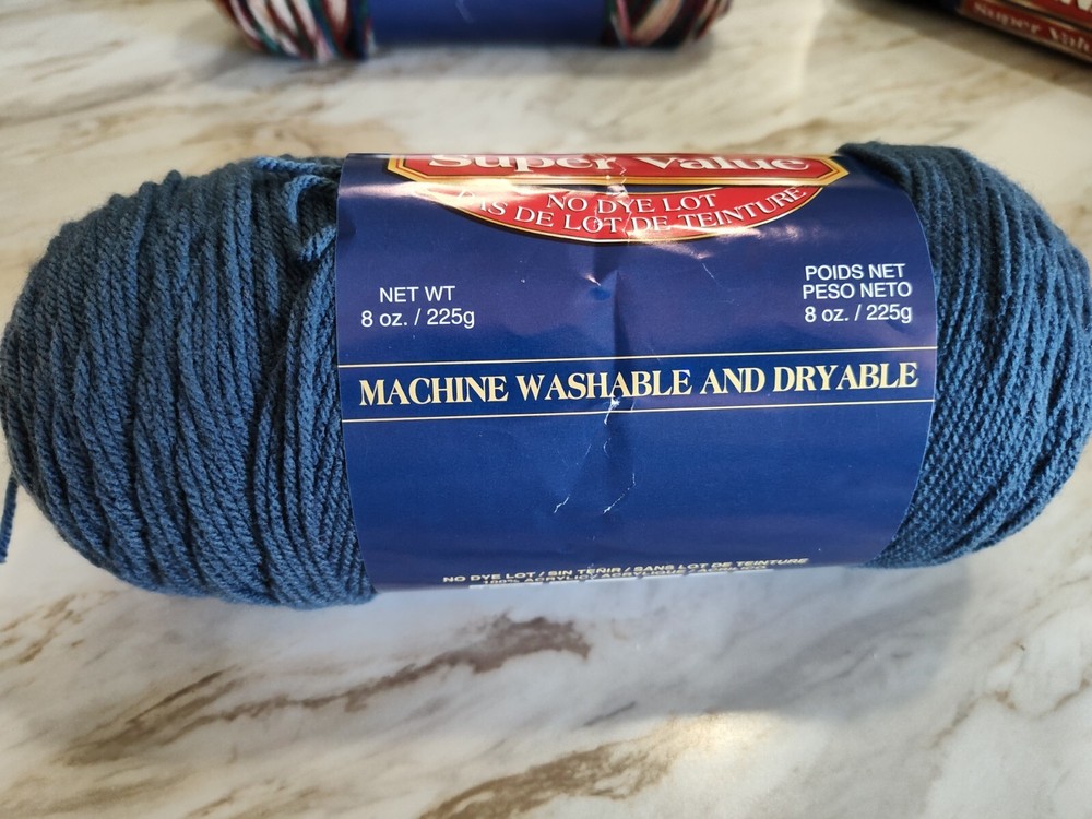 Bernat Super Value 8 oz 4 Ply Solid Yarn-Medium Navy 164053- 7704