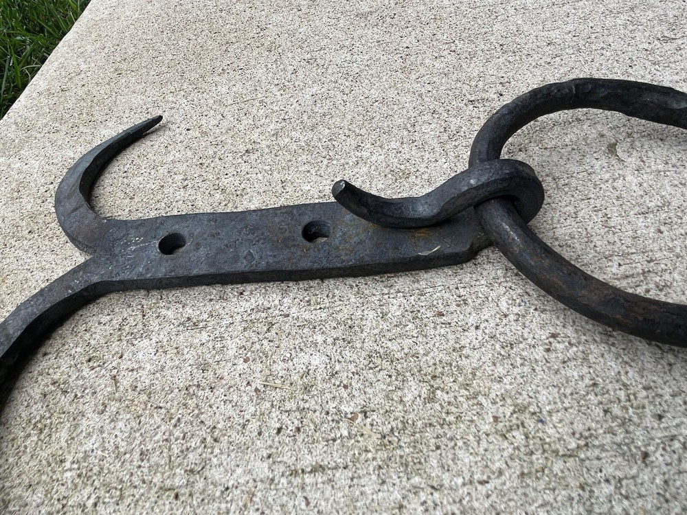 Pair (2) Custom Hand Forged Door Pull Handles Blacksmith Rustic Antique Hardware
