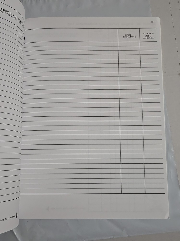 Aircraft Technical Record Section 3 Engine Log Book