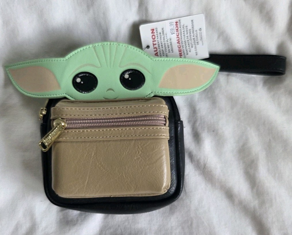 Disney Parks Loungefly Black Grogu Child Star Wars Backpack Wristlet Baby Yoda