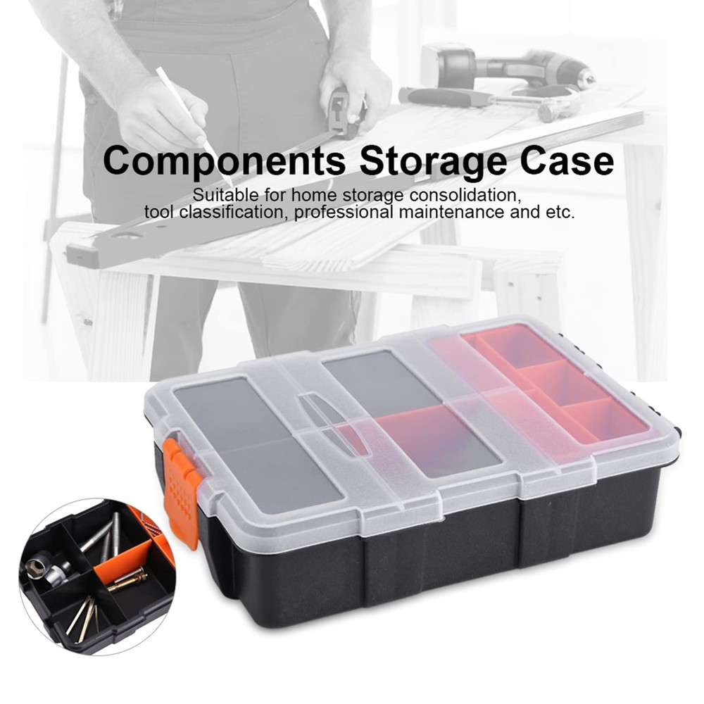 Heavy Duty Tools Box Small Parts Storage Box 9 Compartment Two Layer Hardware...