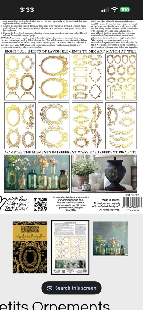 Iron Orchid Designs Petit Ornaments