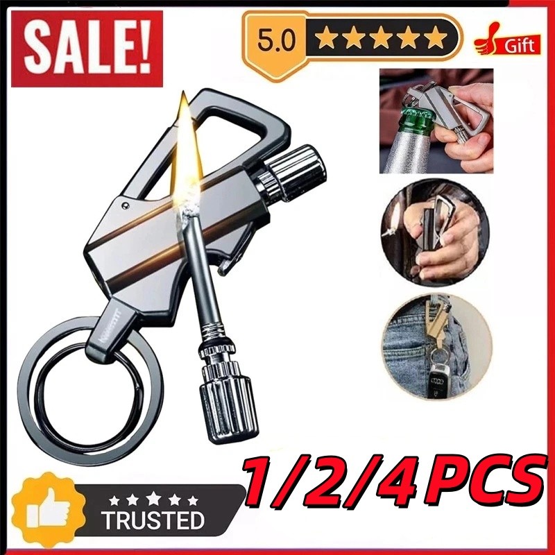 1-4PCS Permanent Match Infinity Lighter w/ Multitool Keychain Bottle Opener USA