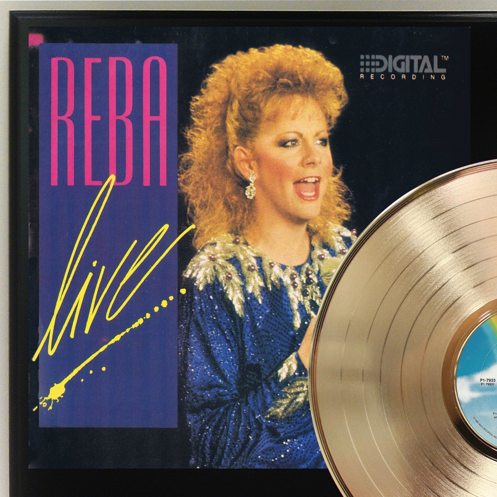 Reba McEntire - Live Gold LP Record Plaque Display
