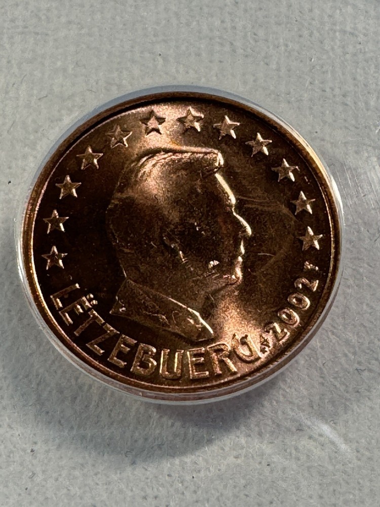 2002 Luxembourg 1 Cent Graded MS 65 RD by ANACS