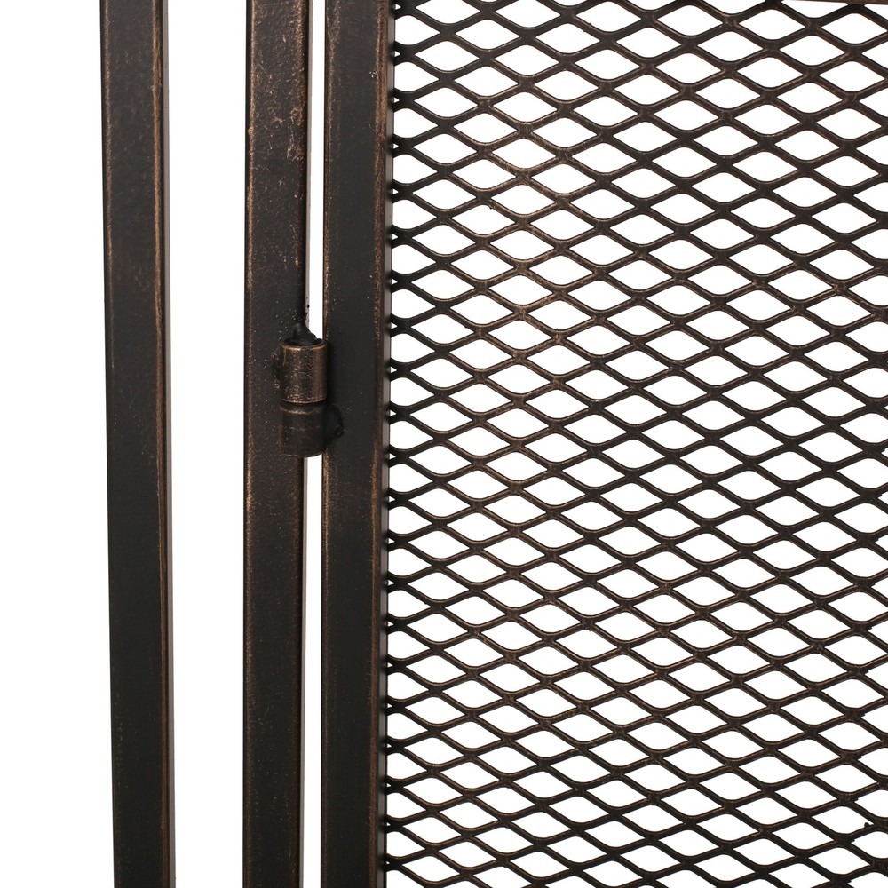 40" Iron Fireplace Screen Matte Black, Modern Single Panel with 2 Access Doors