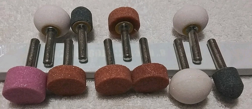 10pc 1/4" SHANK MOUNTED ASSORTED GRINDING STONES "NEW "