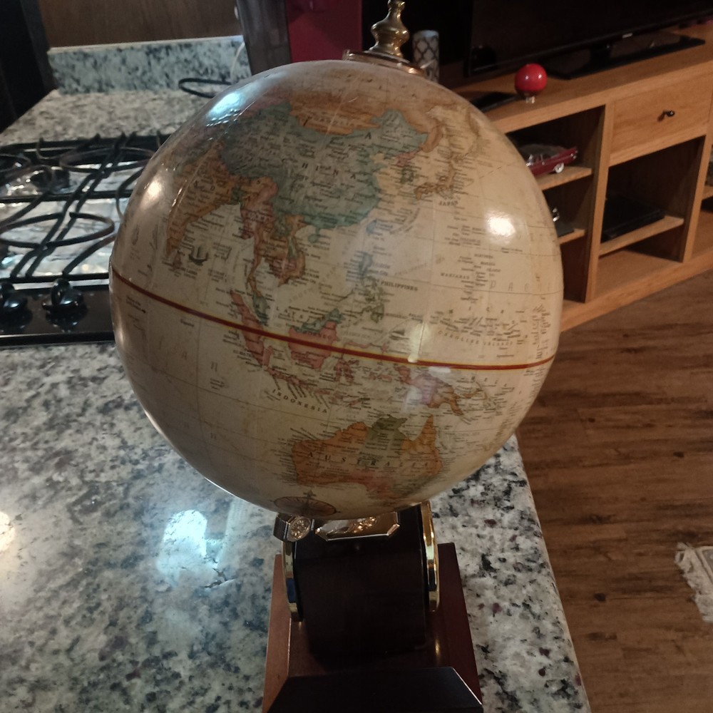 REPLOGLE 9" GLOBE WITH THERMOMETER, BAROMETER, HYDROMETER