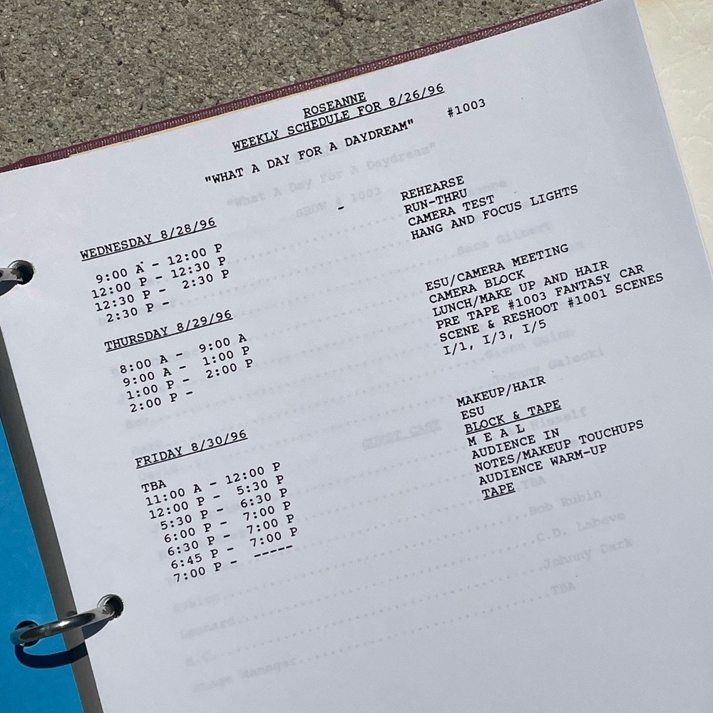 Roseanne 200th Casting Director Binder Production Used Mimeo Script + Revisions