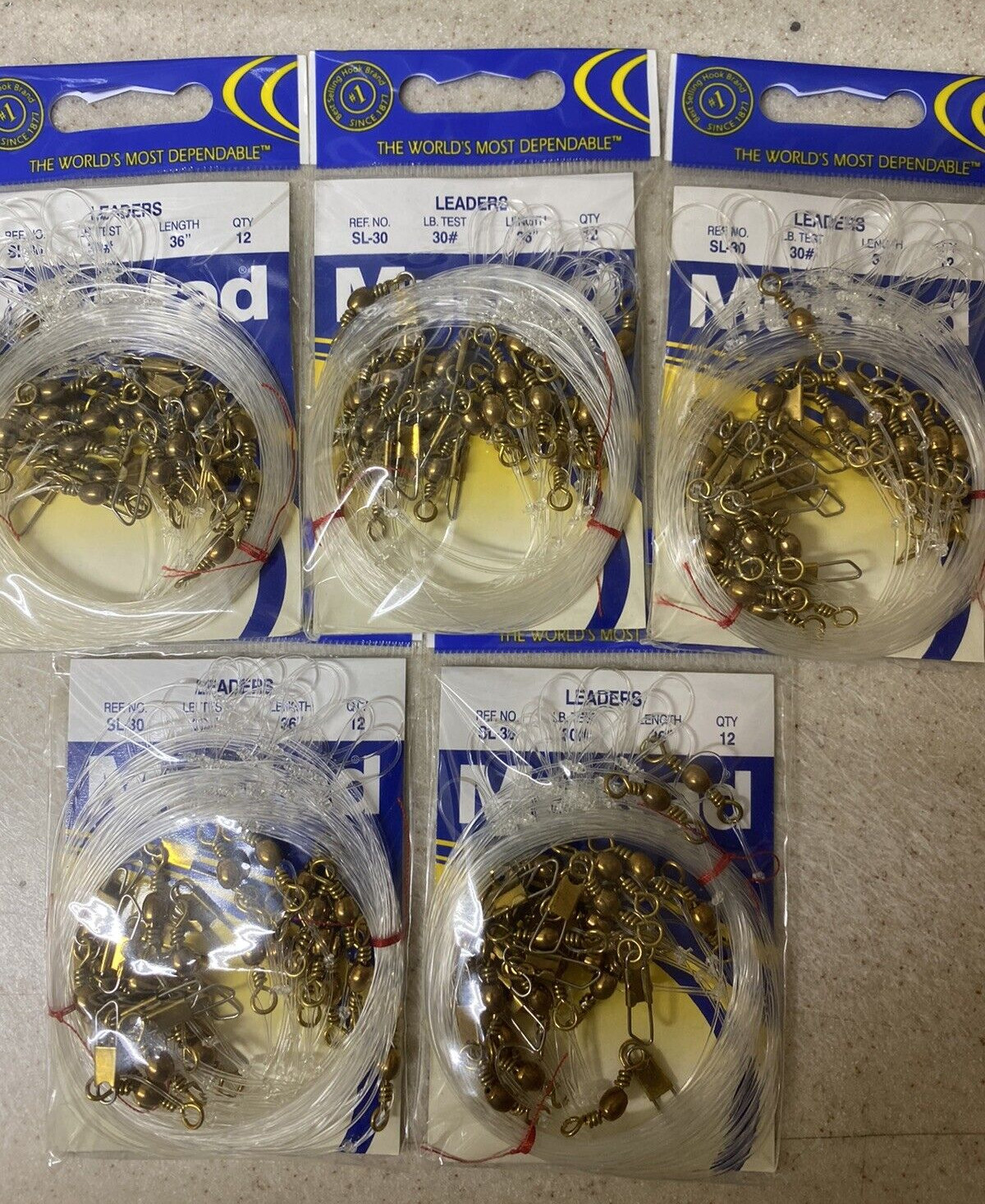 60 Mustad Double Drop Bottom Rigs 30b Leaders Snaps And Swivels Need Hooks