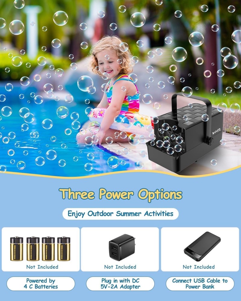 Upgraded Bubble Machine, Make Big/Medium/Small Bubbles, 2000+ - over 10000+ P...