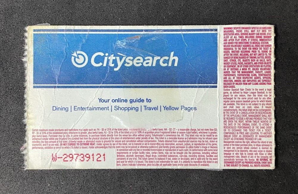 2003 KISS / AEROSMITH Ticket Stub