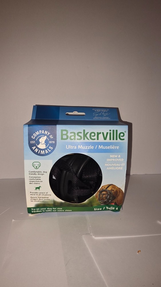 Baskerville Ultra Muzzle – Size 4 – Comfortable & Secure Dog Muzzle – Adjustable