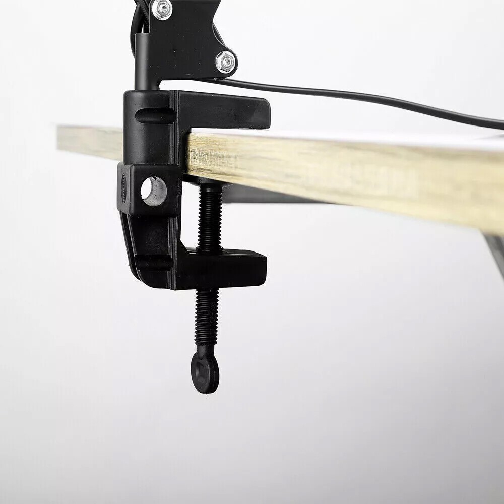 Metal Swing Arm Desk Lamp, Multi-Joint, Adjustable Arm, White Finish