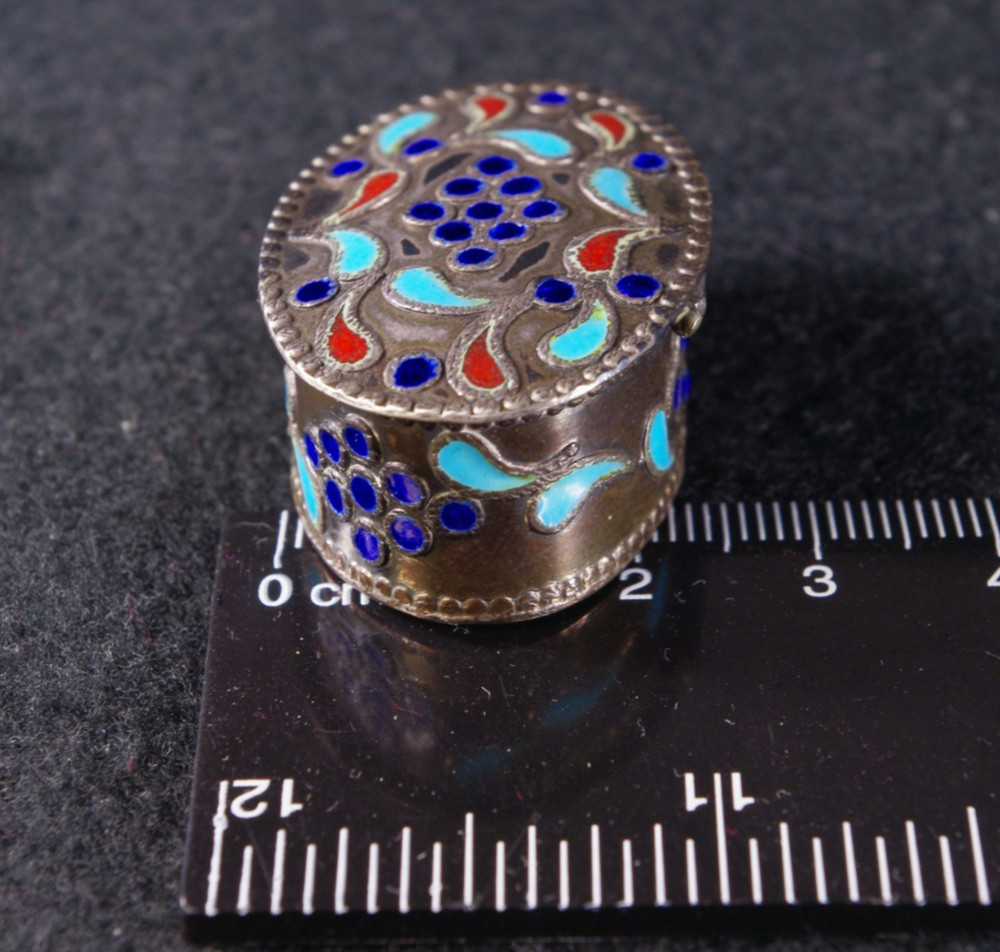Antique Sterling Silver 935 Snuff/Pill Box in art