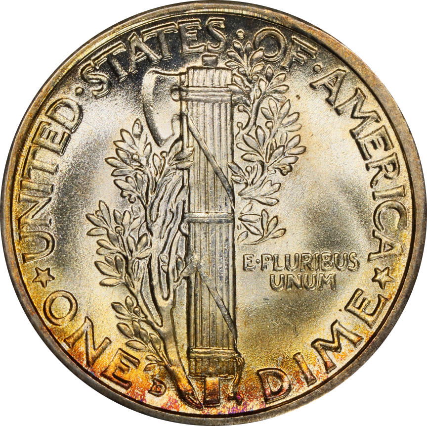 1934-D MS66FB Mercury Dime, PCGS 47855963