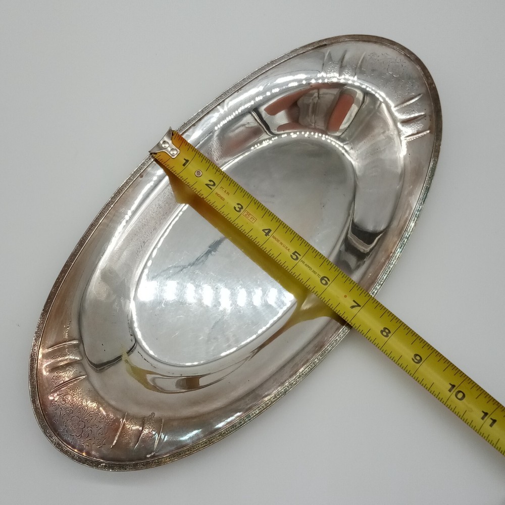 Vintage Heirloom Silverplated Oval Bread Serving Tray
