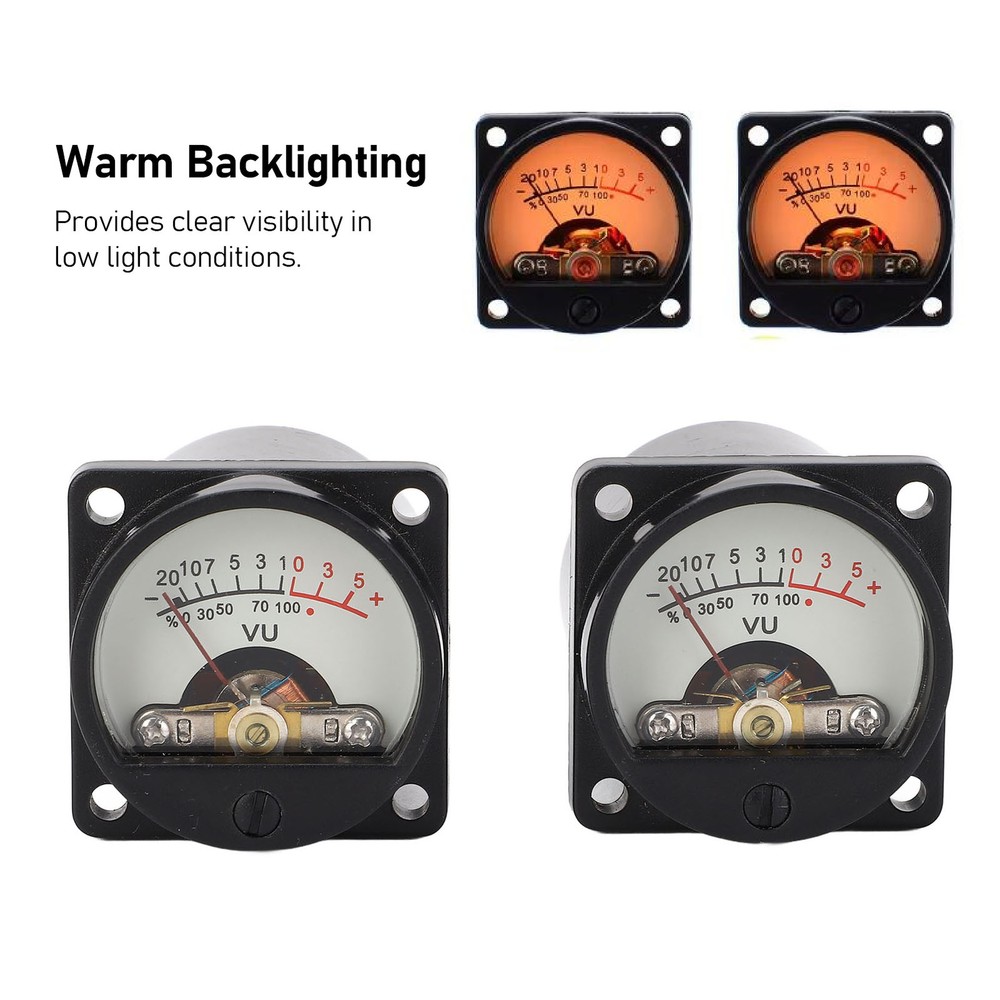 VU Meter Panel Kit 2x Warm Color Backlight Power Amplifier VU Meter With New