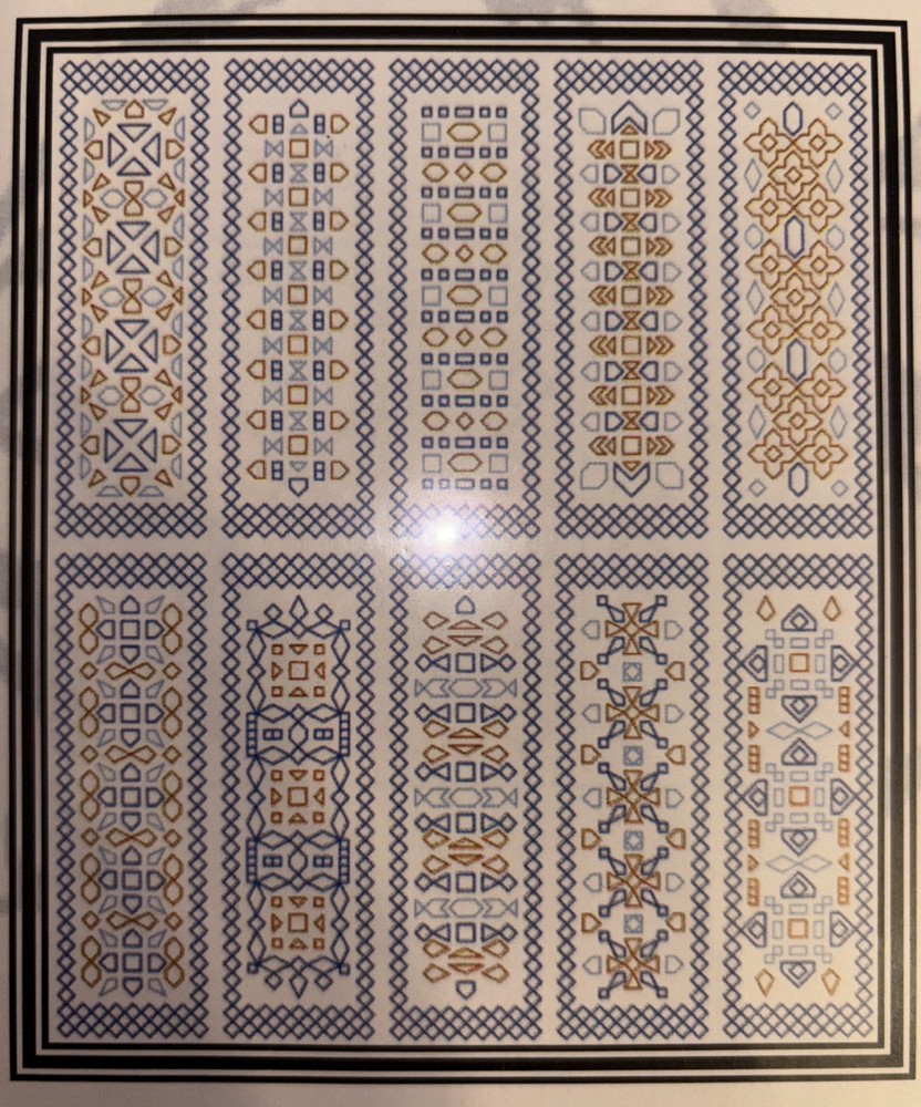 Blue Bookmarks by SEBA Designs, Needle Point Pattern