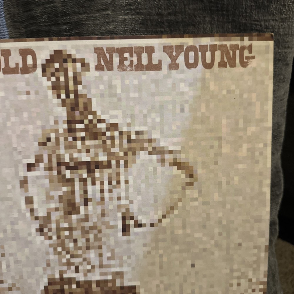 Neil Young 12x12” DS Promo Poster Flat Silver And Gold 2000