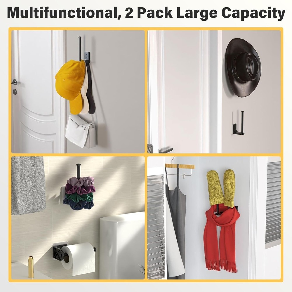 Compact and Stylish Wall-Mounted Hat Hooks - Maximum Weight Capacity 30 lbs