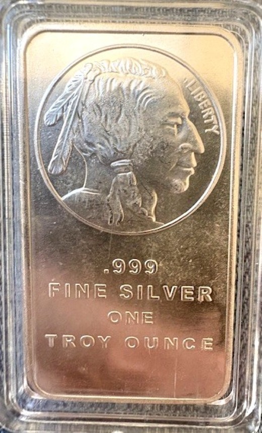 Silver-Plated Commemorative Indian Head Buffalo Rectangle Slab