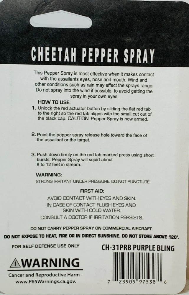 Cheetah Pepper Spray Maximum Strength With Leather Case Self Defense Security