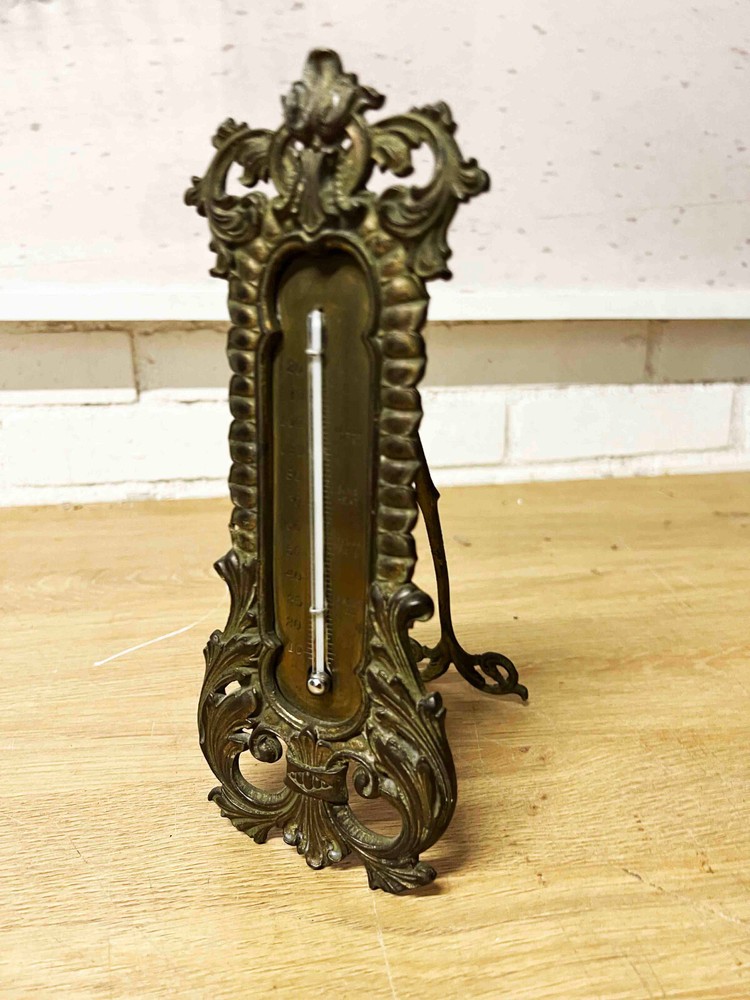 Antique Baroque Style Table Thermometer