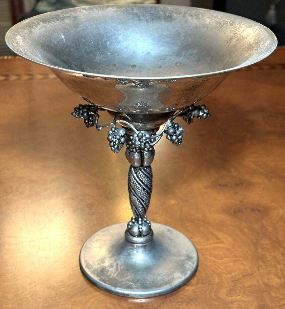 VINTAGE GODINGER SILVERPLATE GRAPE CLUSTER COMPOTE BOWL / SERVER