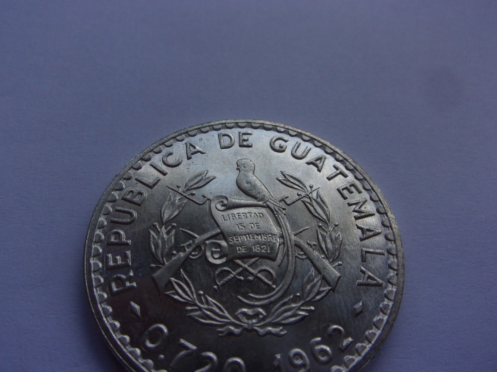 18SCS34 Guatemala 1962 silver 50 centavos
