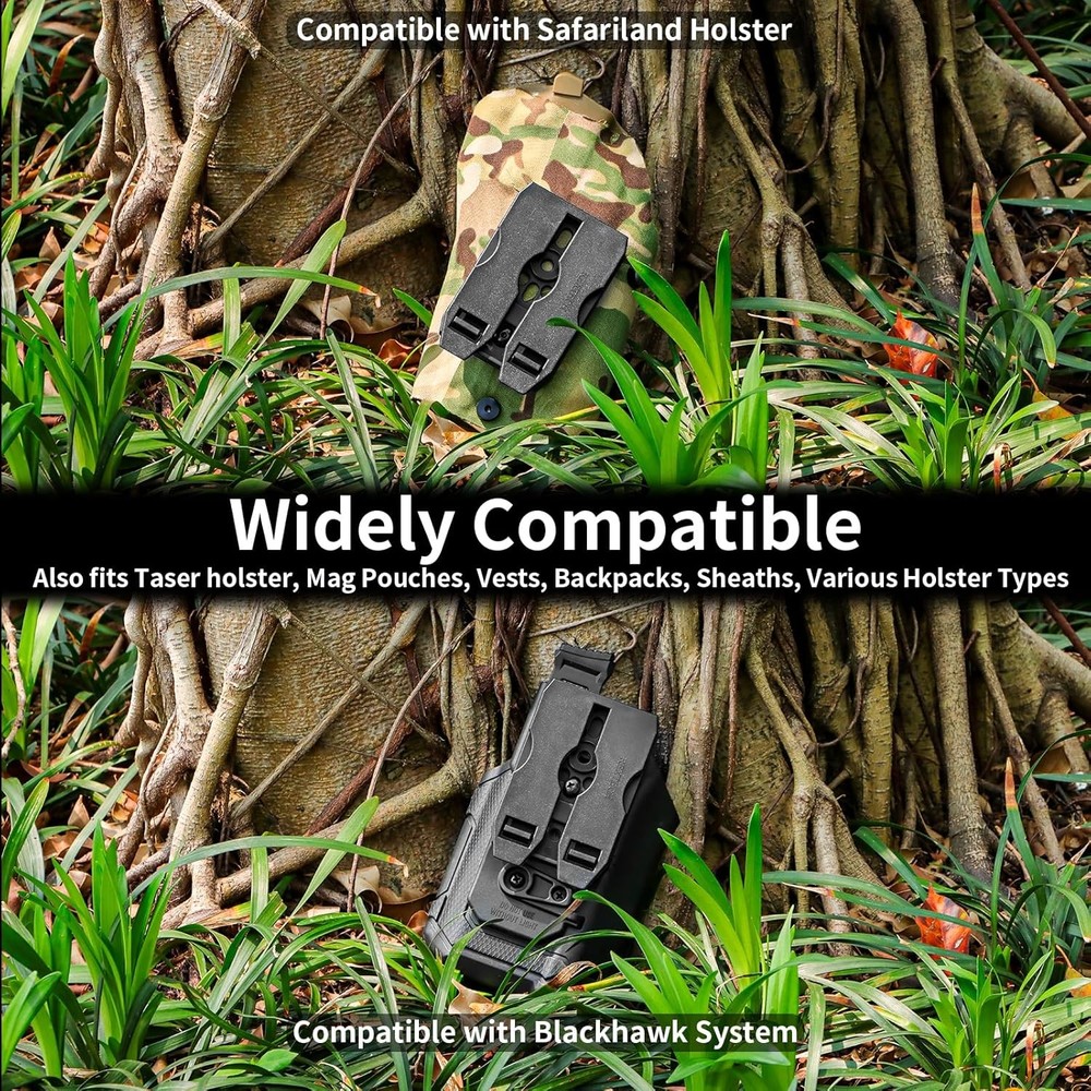 REXTECH Molle Attachments for Vests, Taser, 3", 1-Pack (Black)