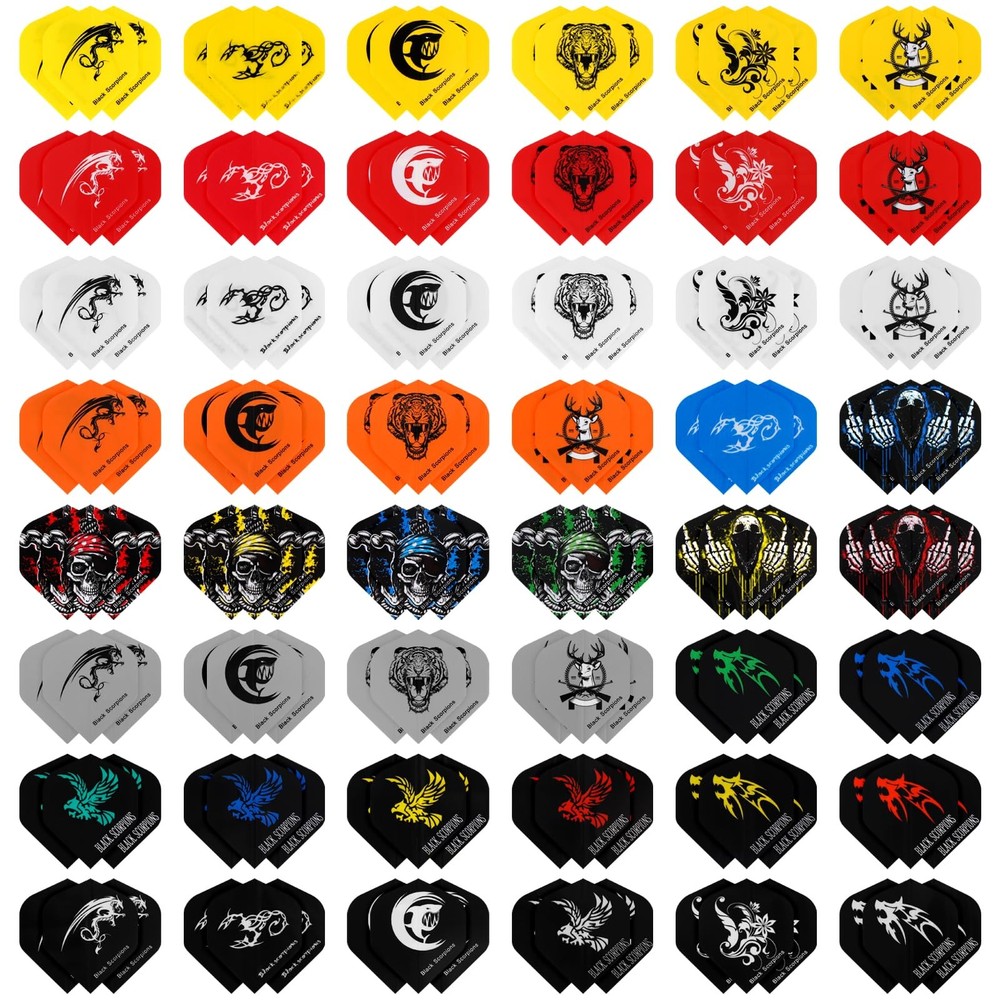 Accmor 144pcs Standard Dart Flights Set, Set C-144pc