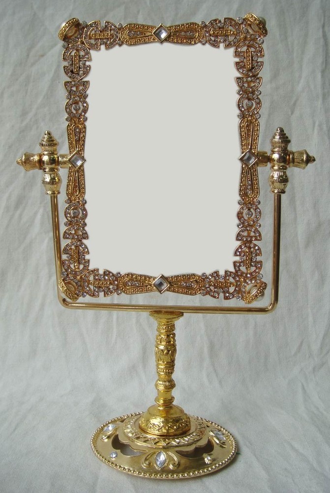 Standing Mirror Pewter / Gold
