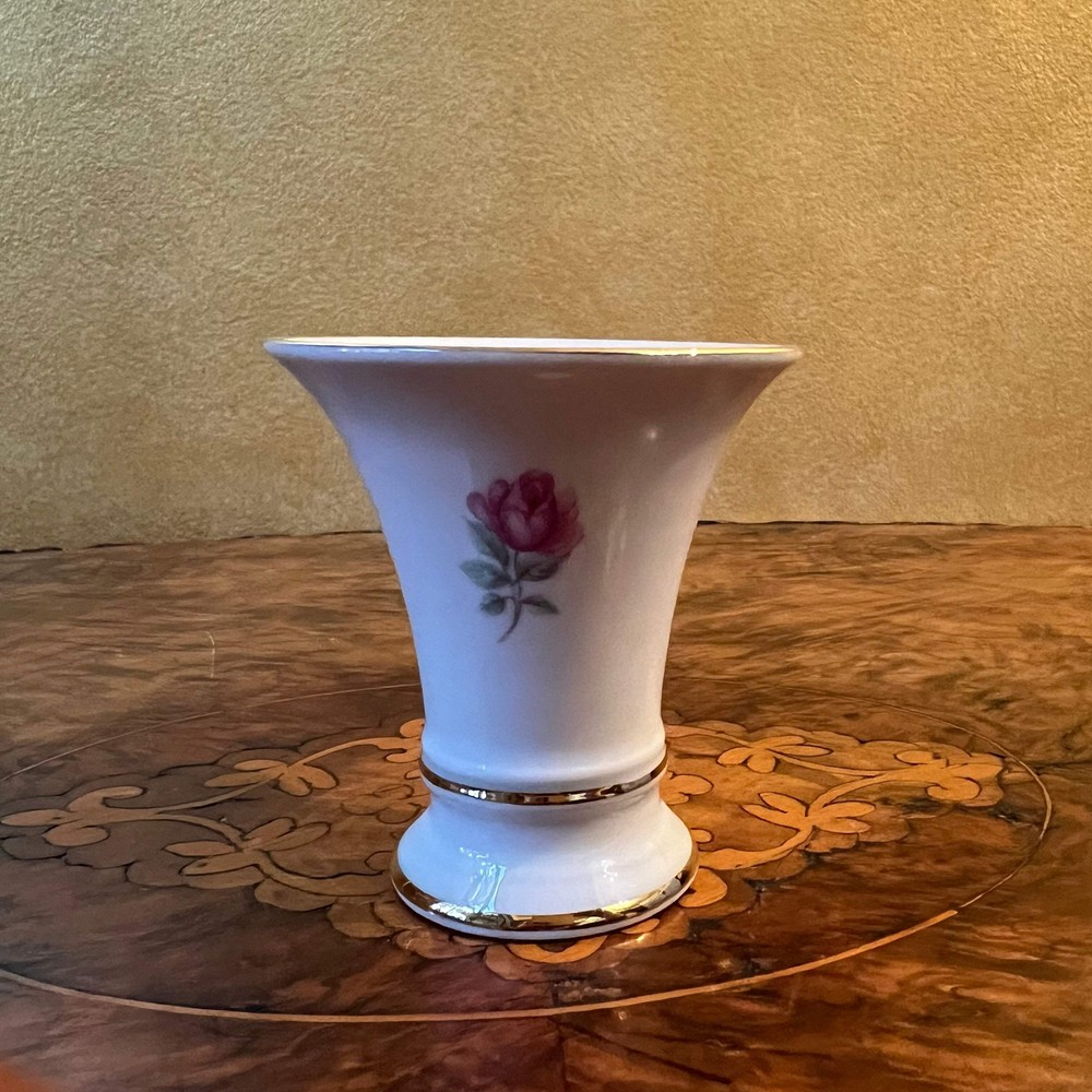 Furstenberg Pink Rose Small Vase