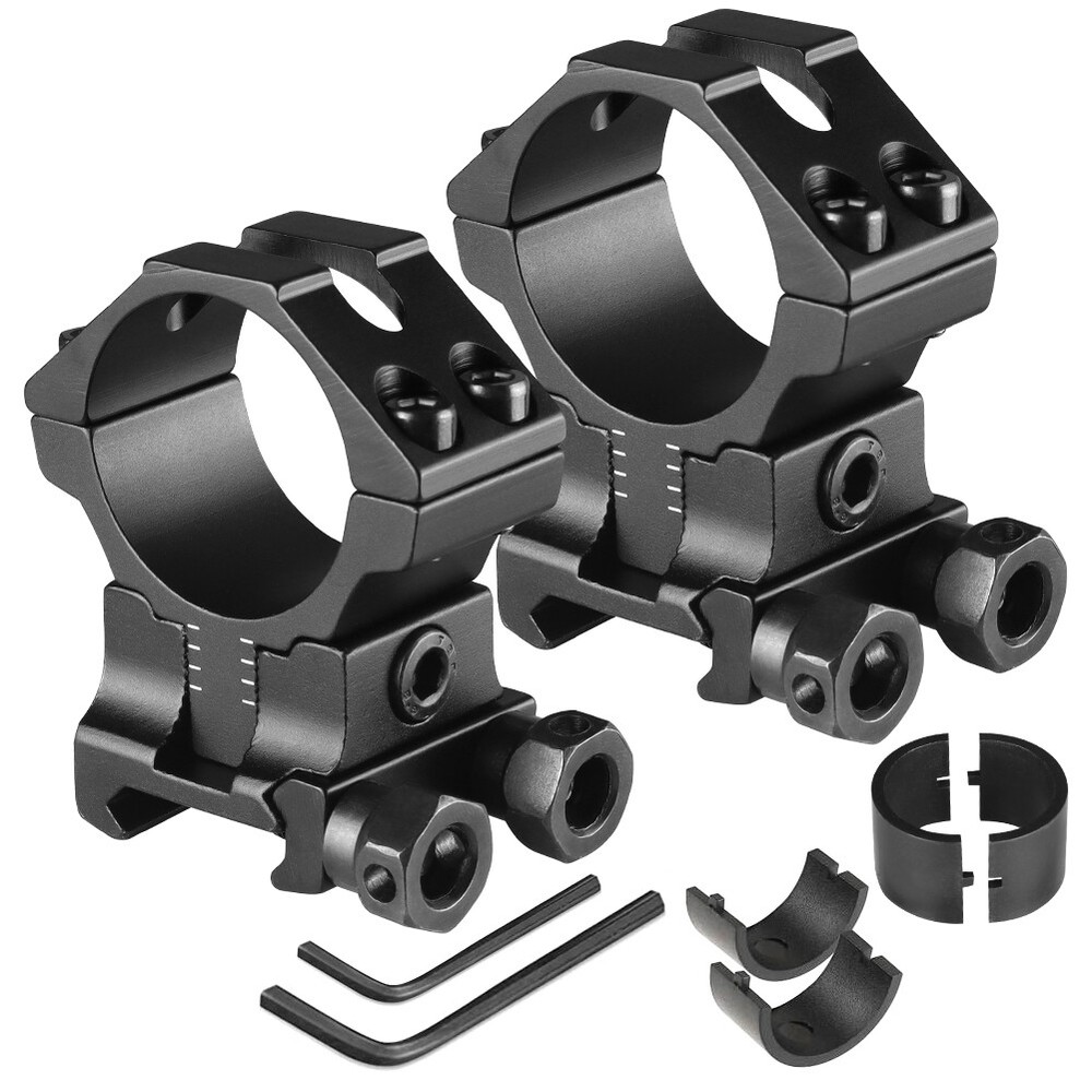 2Pcs Precision Adjustable Height Dovetail Scope Rings 25.4mm/30mm Base Mount