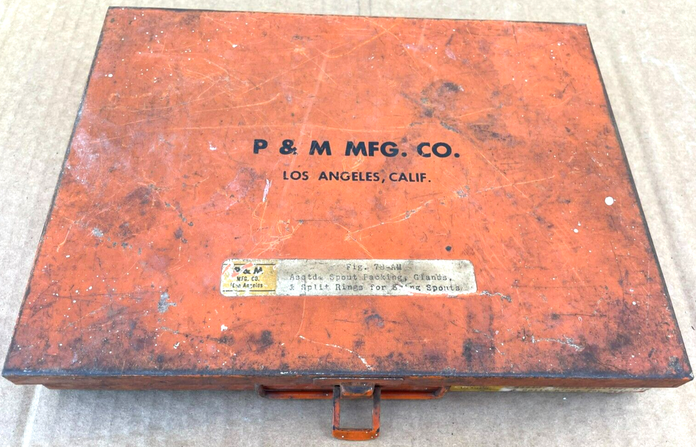Vintage Metal Toolbox with/ 80 Assorted Washers