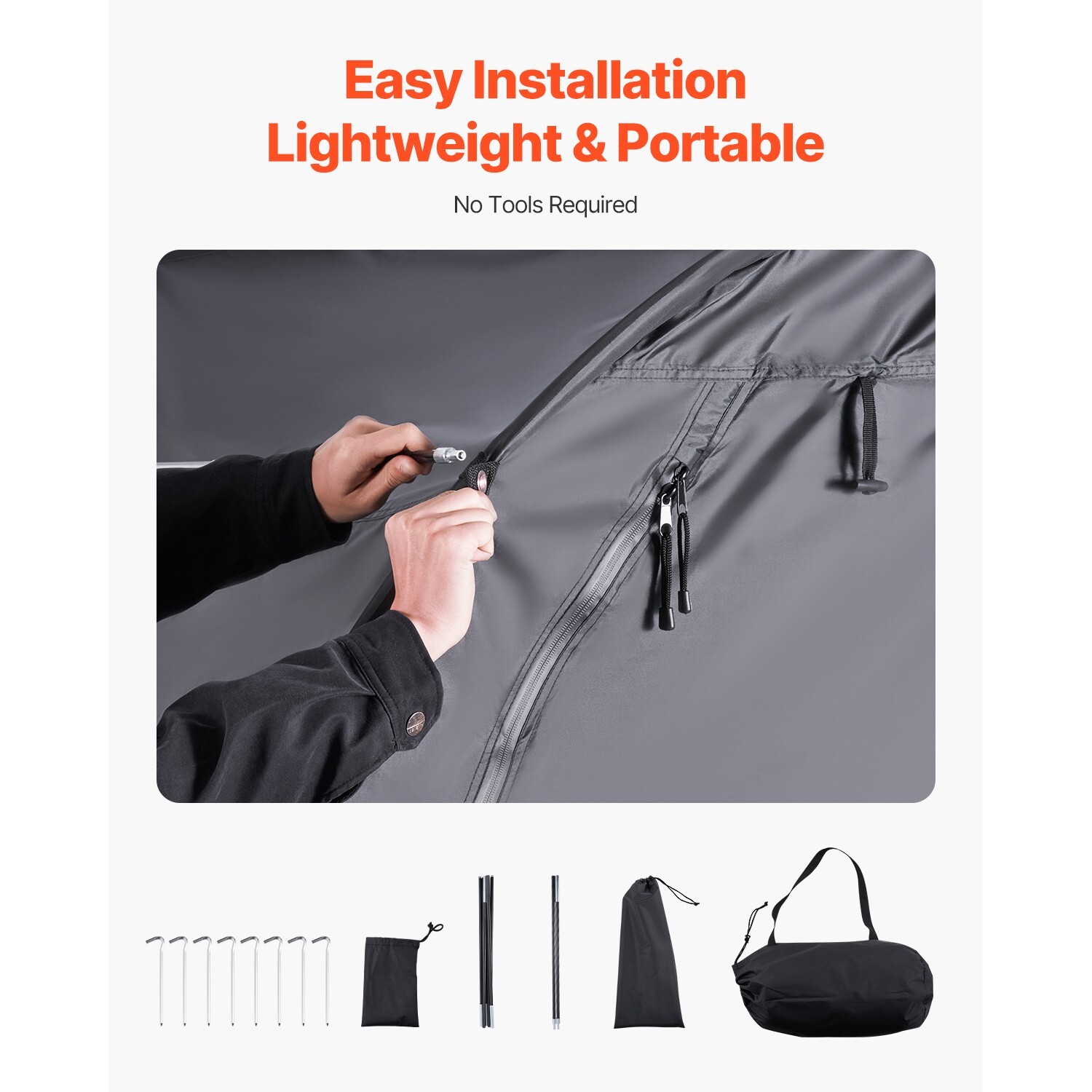 Outdoor Bike Storage Tent Fan-Shaped Waterproof Bike Tent Shed for 4 to 5 Bikes