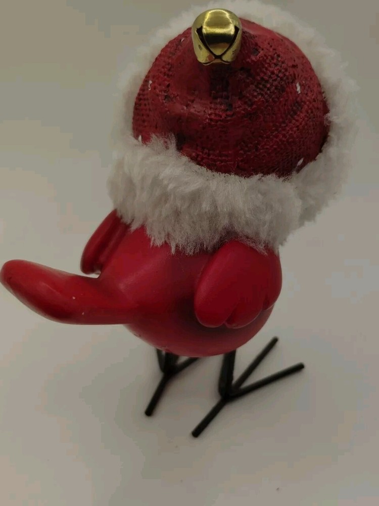 Cardinal With Poka Dot Santa Hat